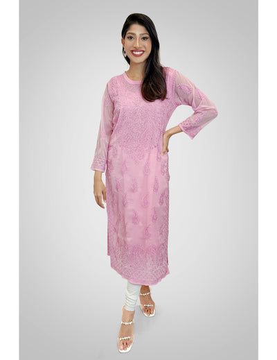 Pink Georgette Kurti online singapore