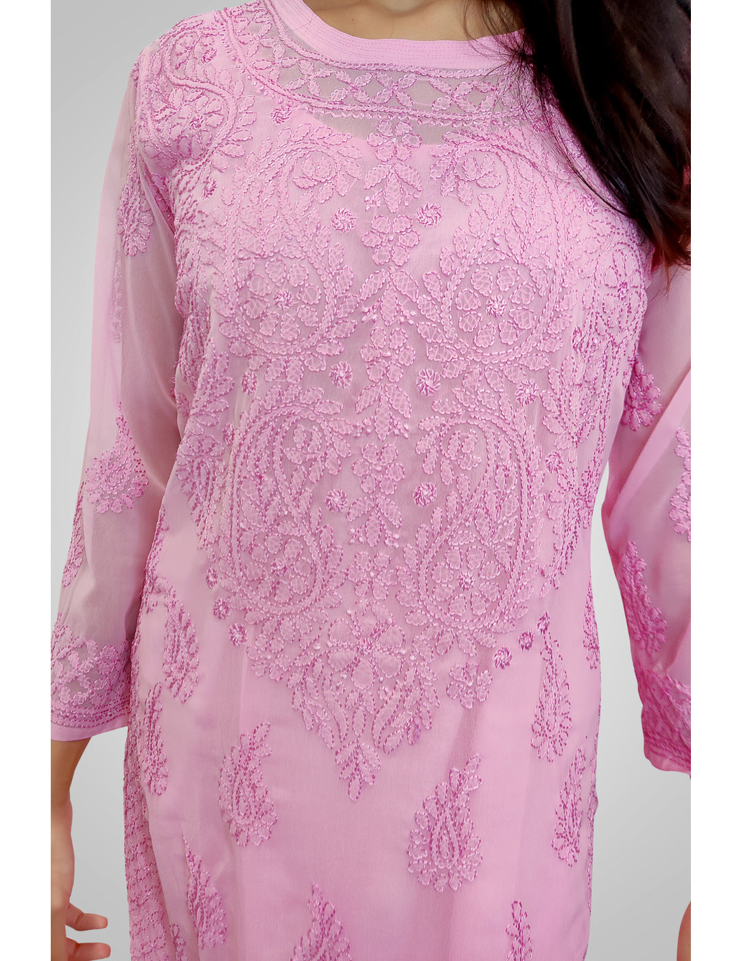 Pink Georgette Kurti online singapore