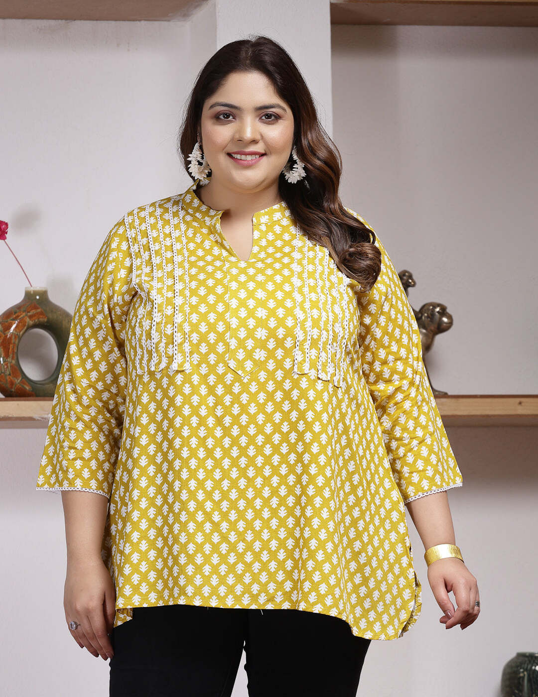 Women Floral Print Plus Size Kurti