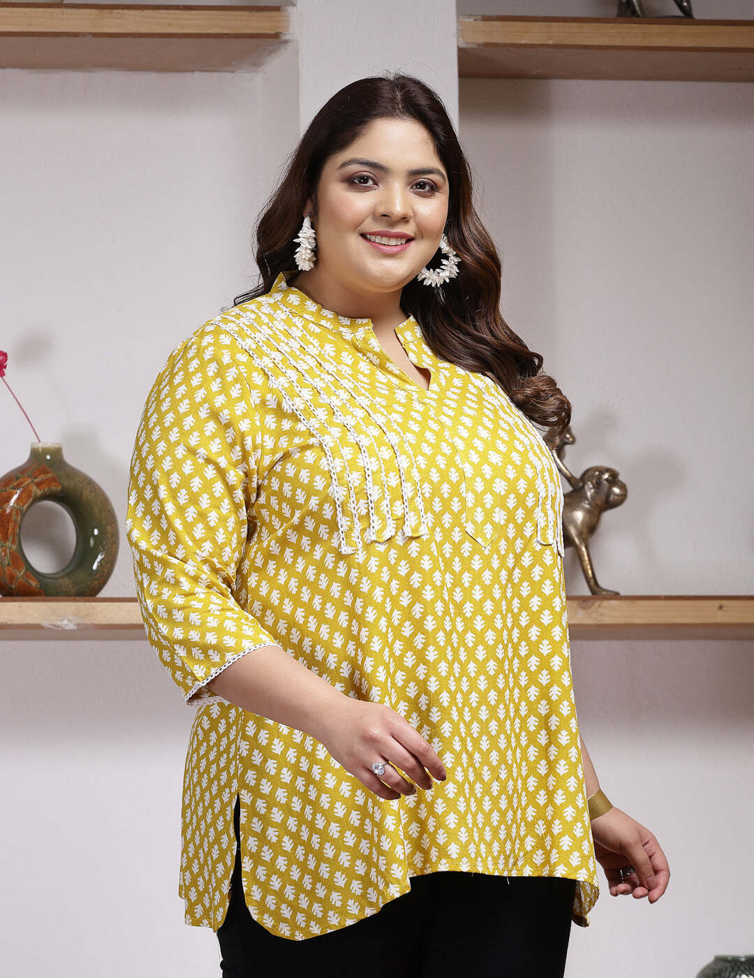 Women Floral Print Plus Size Kurti