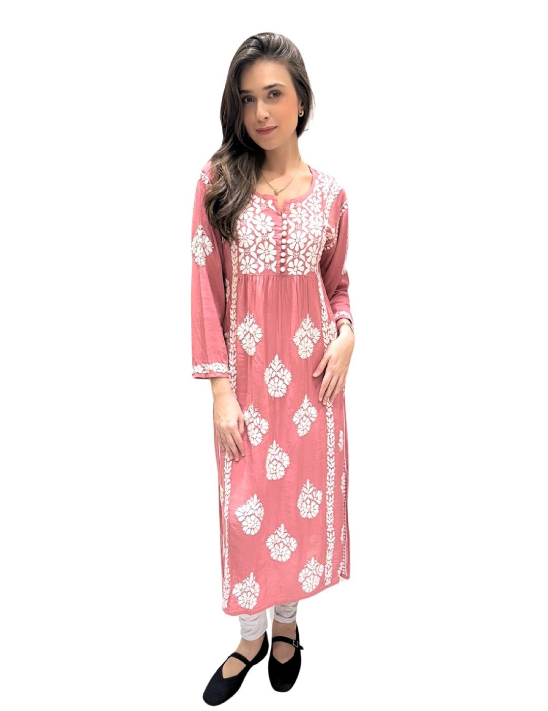 桃子 Chikankari Naira Cut Kurti