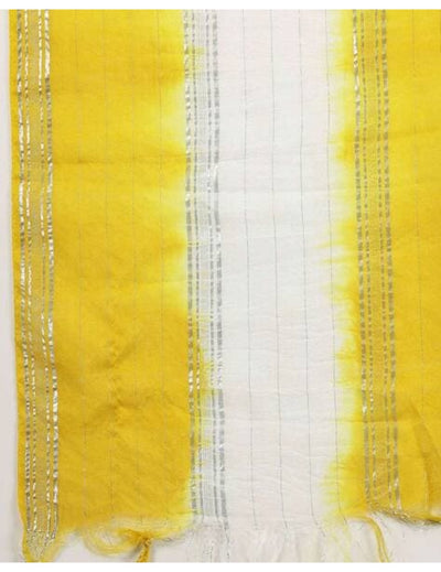 Yellow A-Line Kurta Dupatta Set