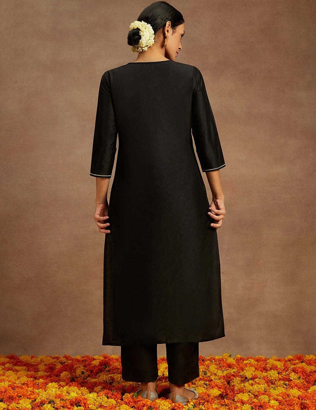 Black Silk  Kurta