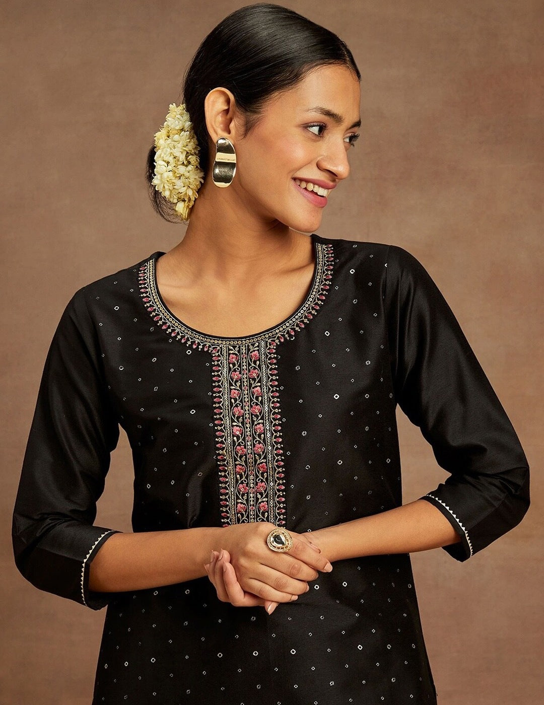 Black Silk  Kurta