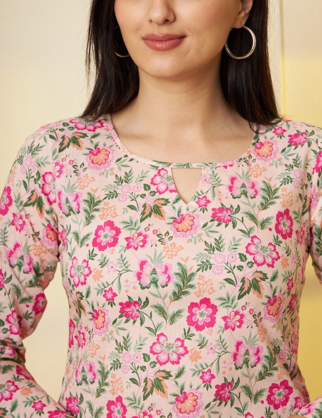 Floral Printed Cotton Kurti