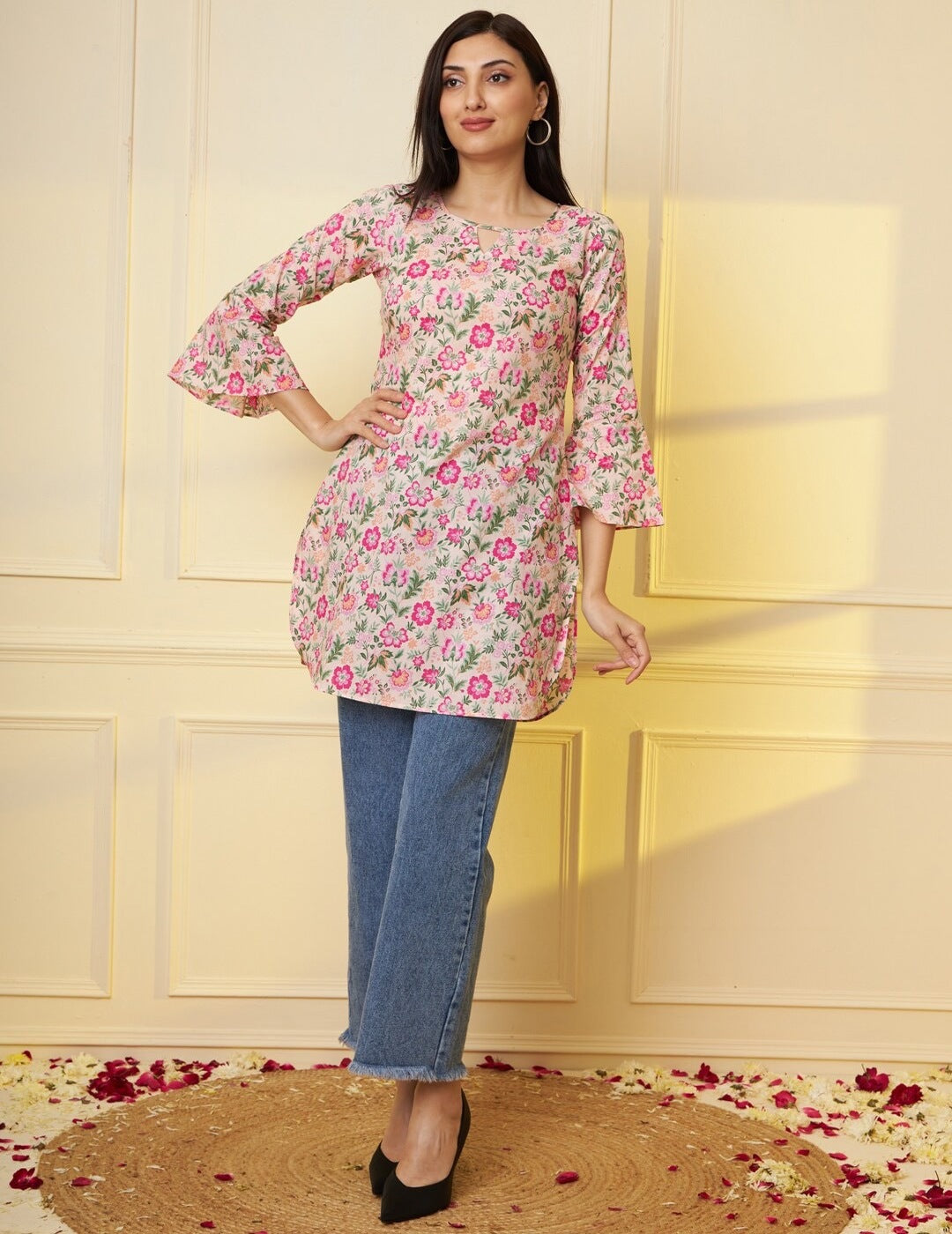 Floral Printed Cotton Kurti