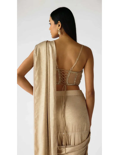 The Caped Shimmers Of Dawn Saree