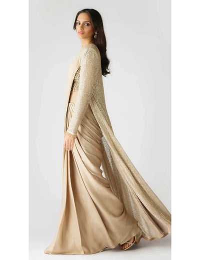 The Lunar Glow Draped Saree & Jacket