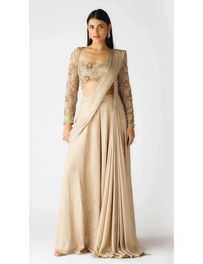 The Champagne Moonlight Draped Sharara