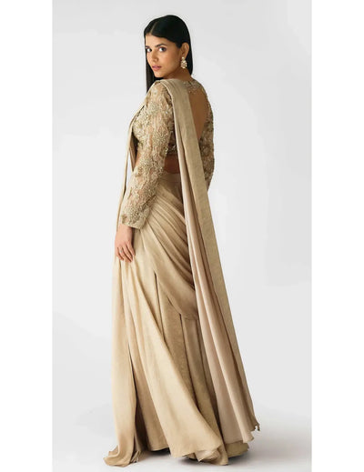 The Champagne Moonlight Draped Sharara