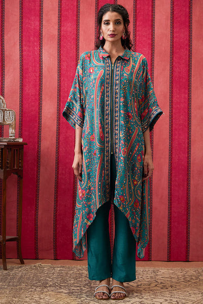 Qala Embroidered Asymmetric Kurta Set