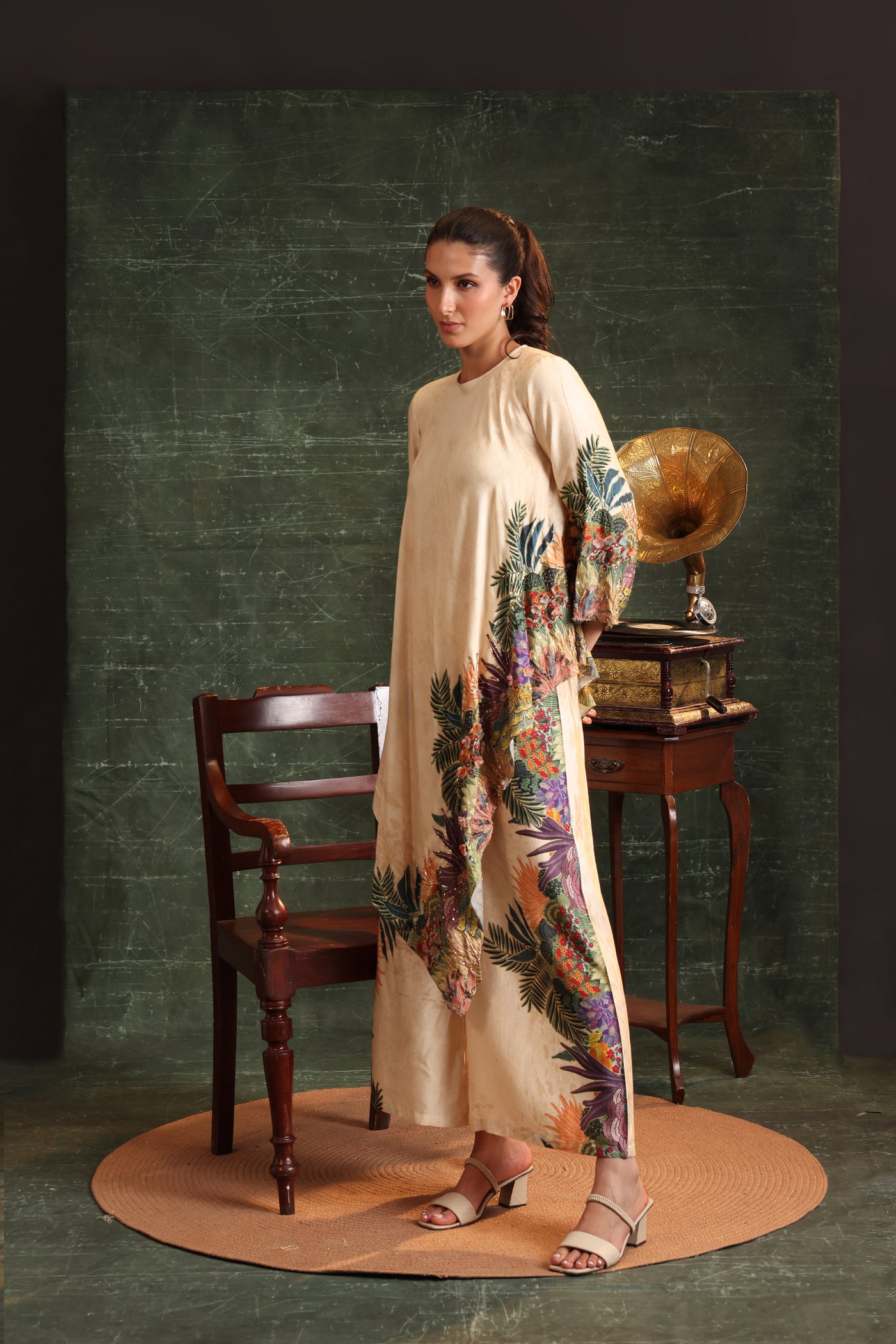 mbellished Asymmetric Kurta Set Online in Singapore