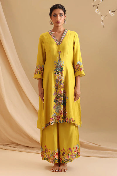 Yellow Aarani Embellished Dhoti Set