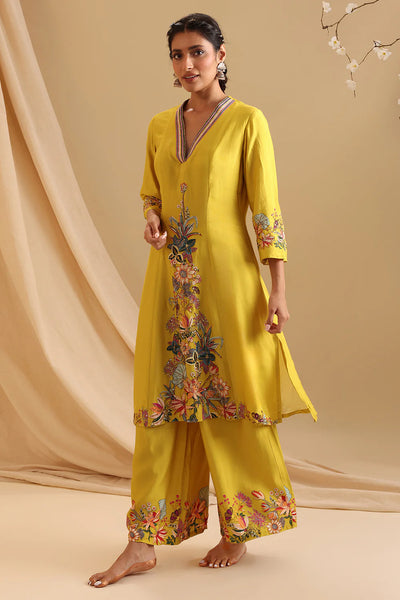 Yellow Aarani Embellished Dhoti Set