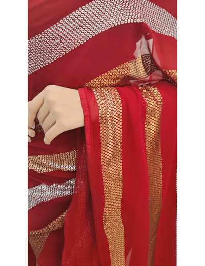 Maroon Georgette Saree