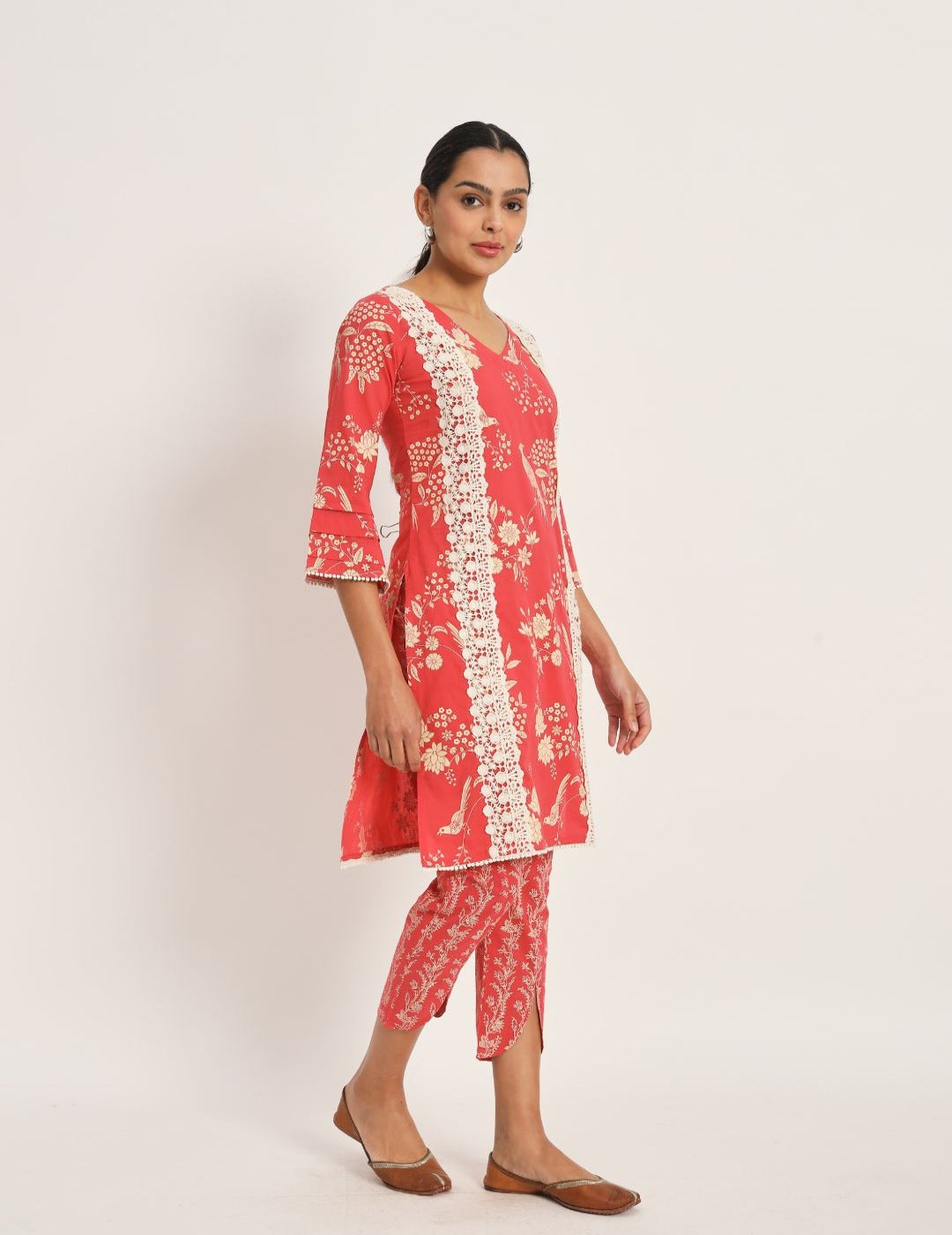 Red cotton Discharge Print Set