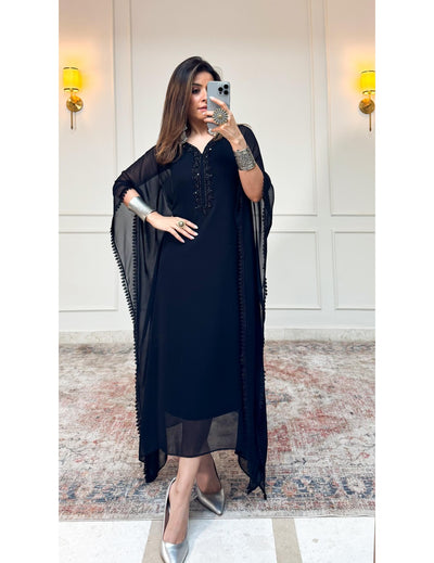 Black Viscose Kaftan