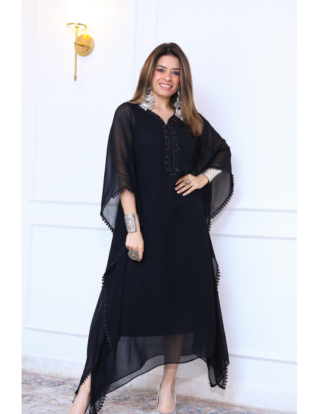 Black Viscose Kaftan