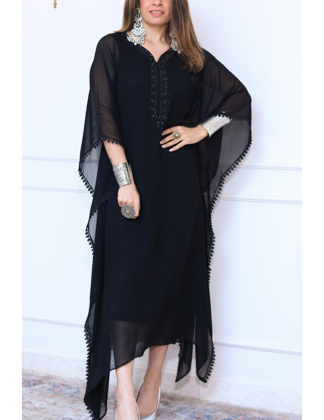 Black Viscose Kaftan