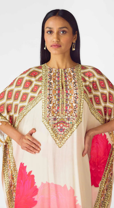 Ivory Muslin Embroidered Suit Set