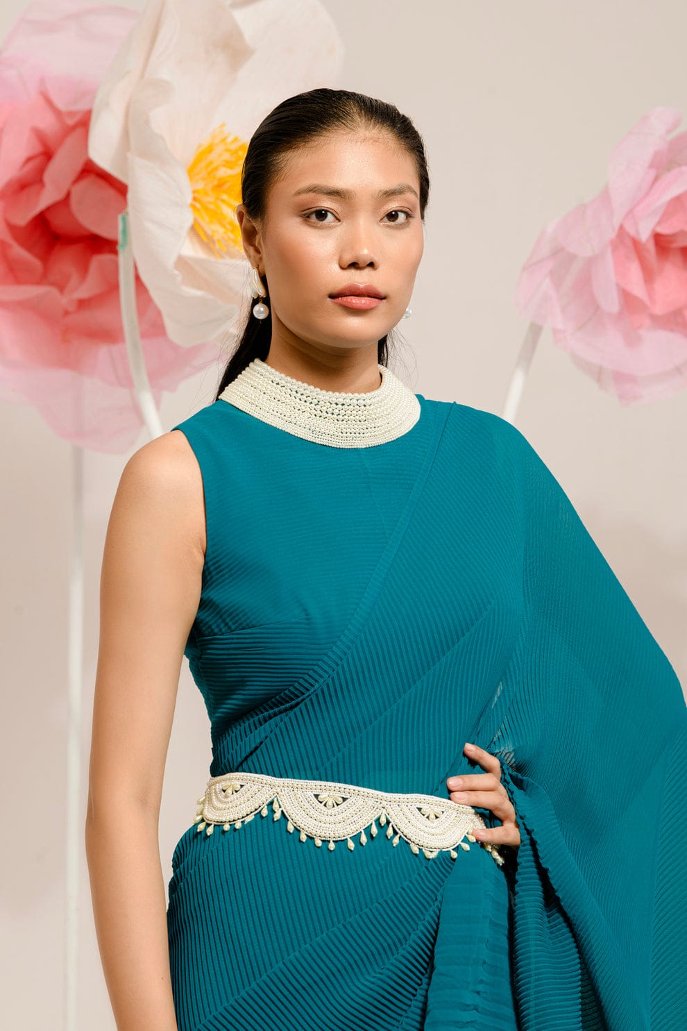 Pre-Draped Peacock Saree