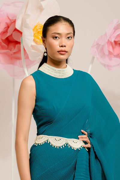 Pre-Draped Peacock Saree