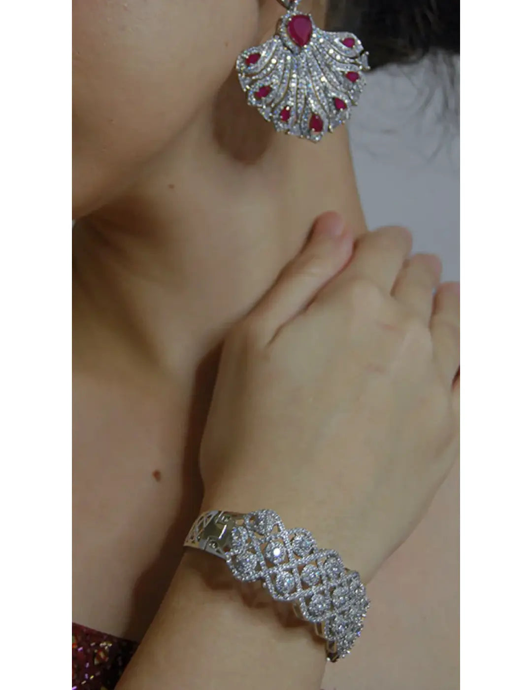 Jinders Silver Diamond Bangle.