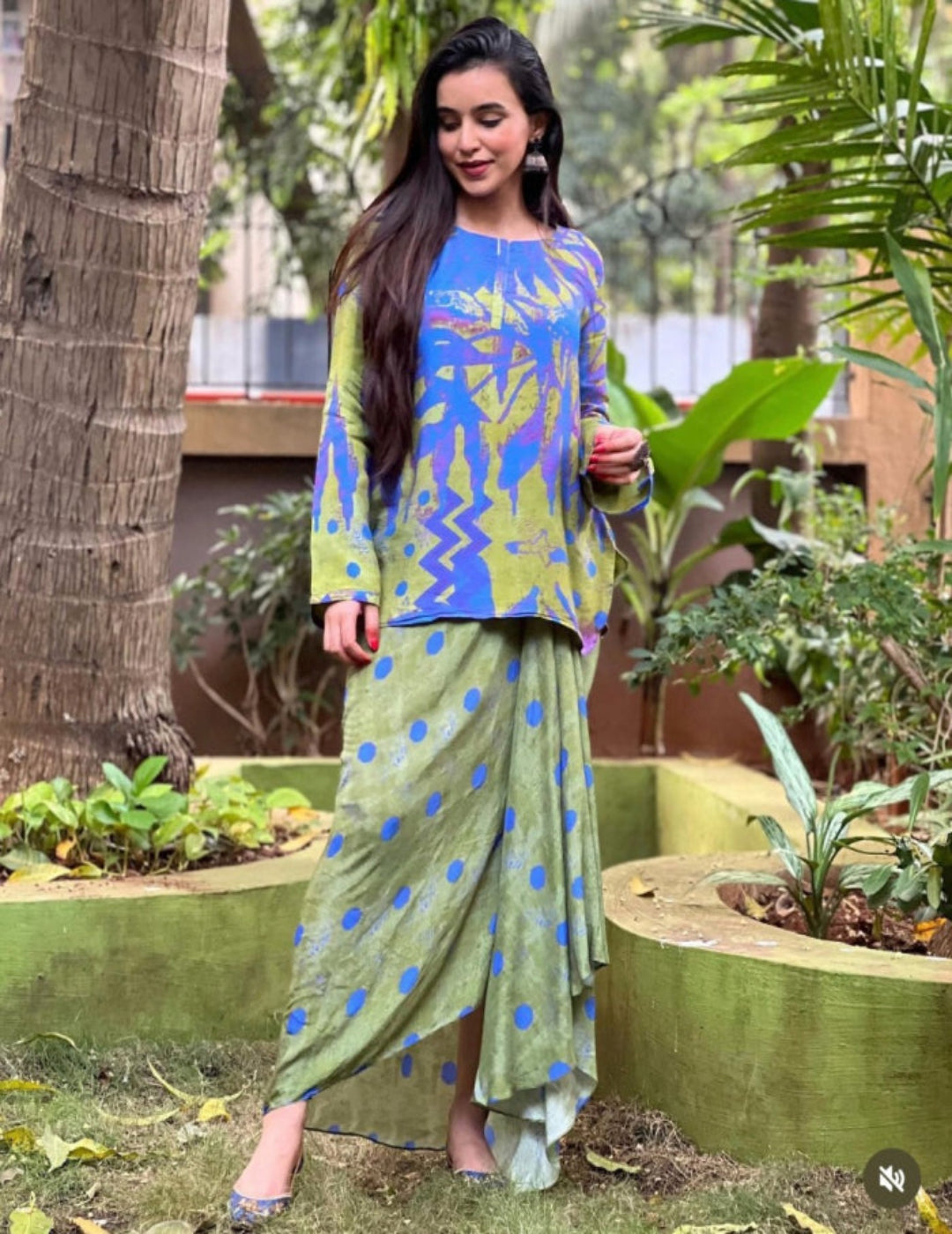 Green dhoti set