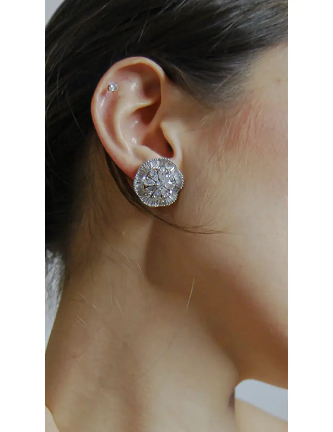 Faux Diamond Stud Earrings