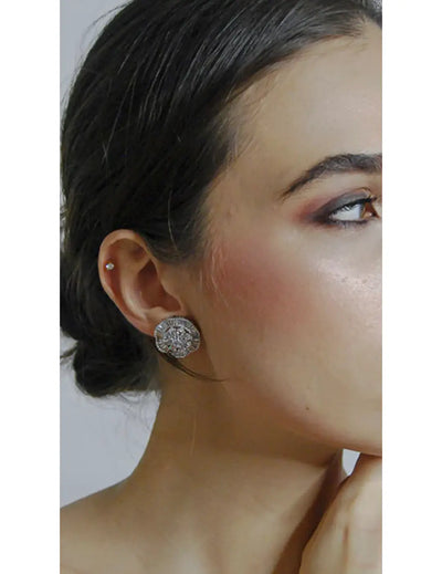 Faux Diamond Stud Earrings