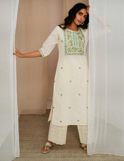 Floral Cotton Straight Kurta