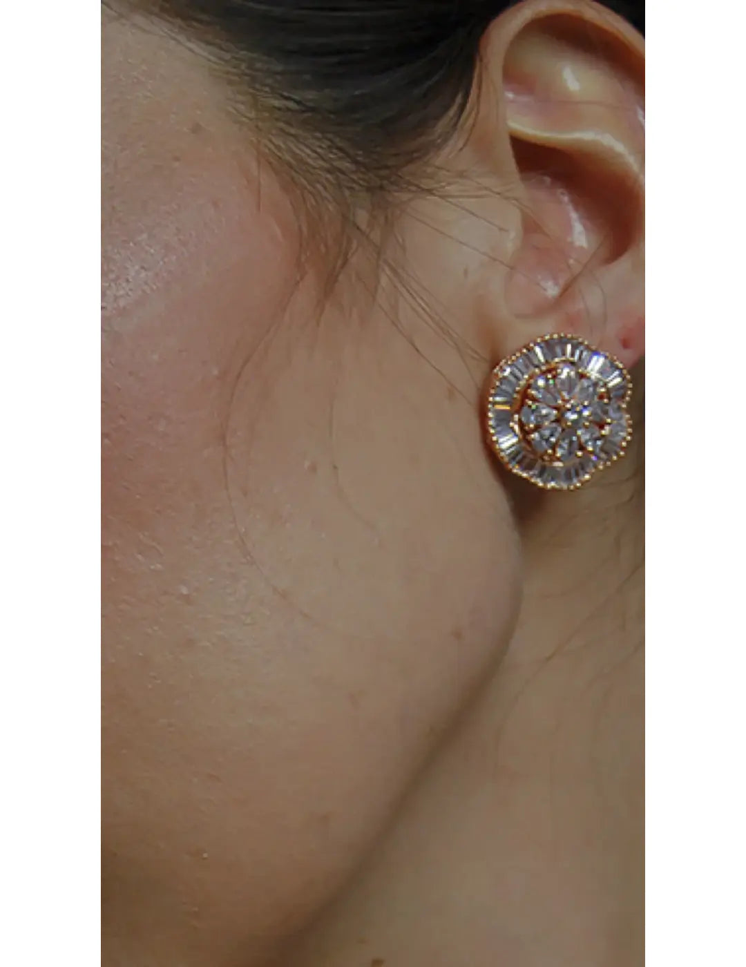 Floral Faux Diamond Stud