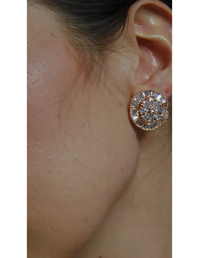 Floral Faux Diamond Stud