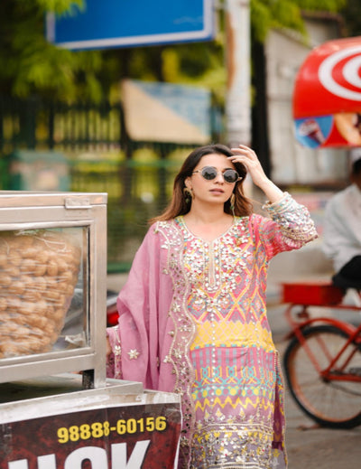SCOOPs Pink Kurta Salwar Dupatta