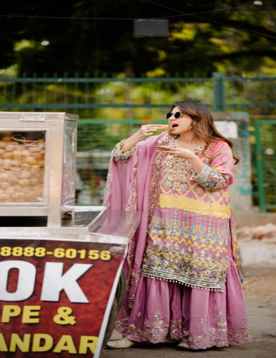 SCOOPs Pink Kurta Salwar Dupatta