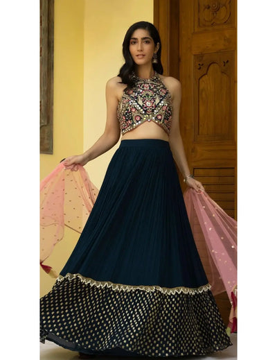 Teal Blue Lehenga Set