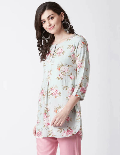 Pastel Green Short Kurti