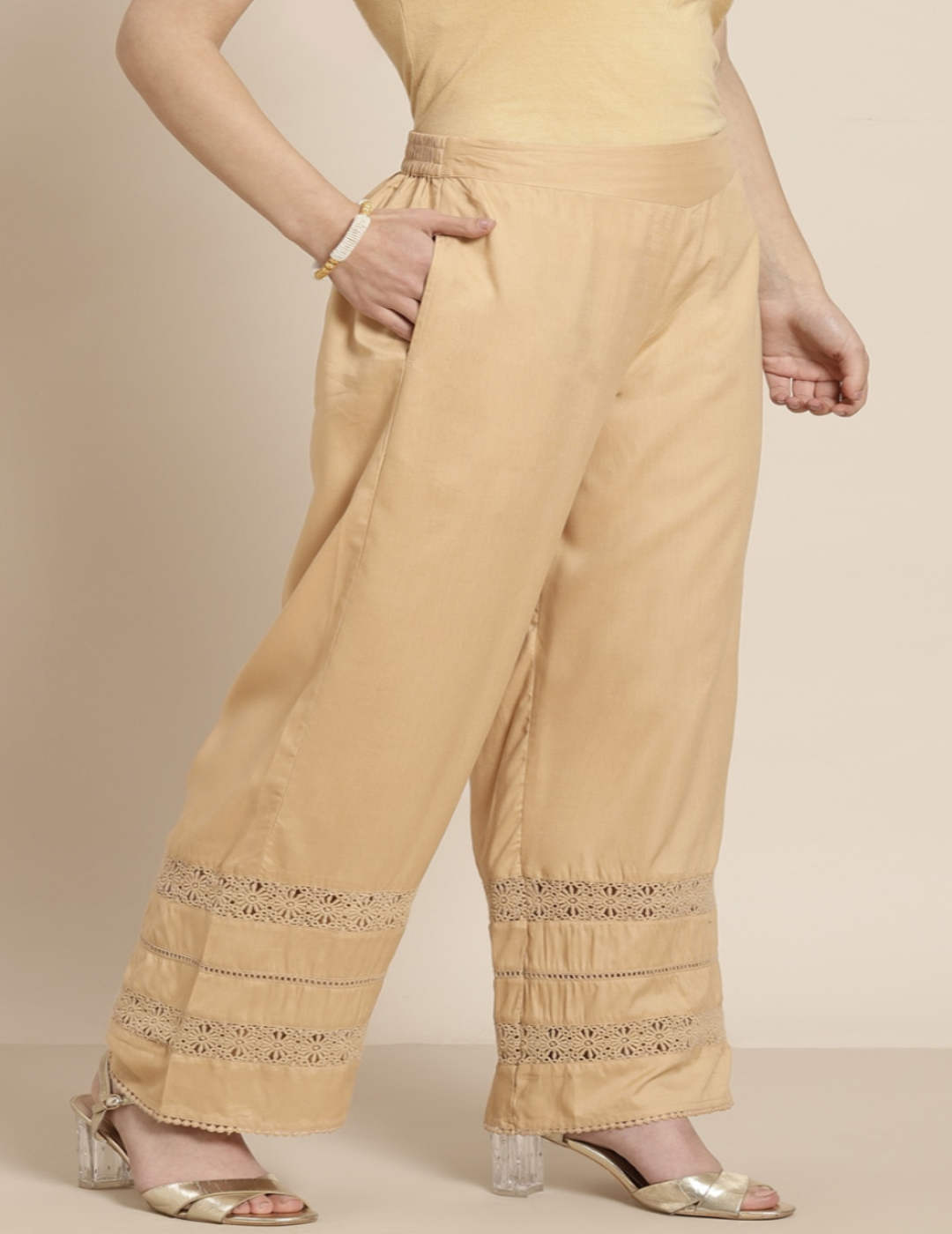 Golden Beige Palazzo Pant