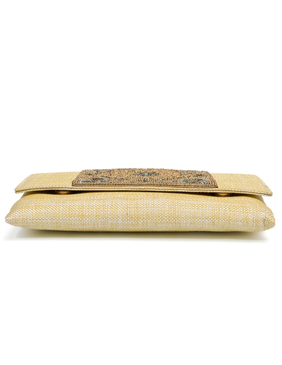 Beige Jute clutch