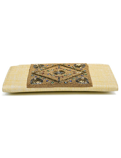 Beige Jute clutch