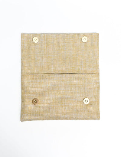 Beige Jute clutch