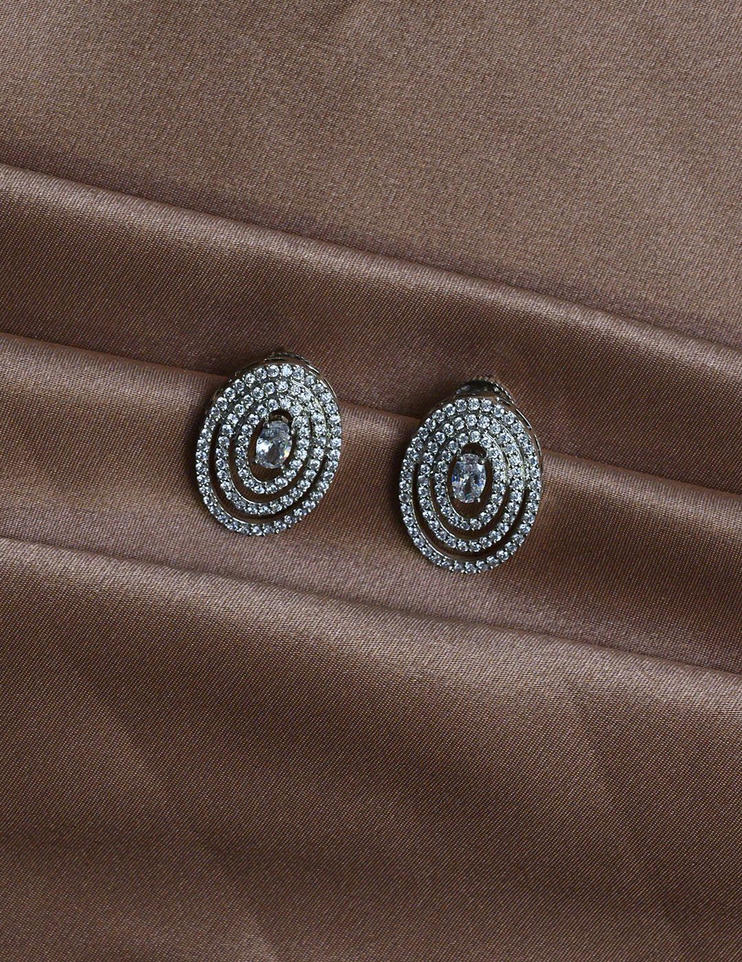 Faux Diamond Oval Studs