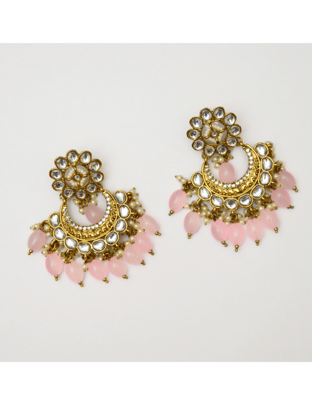 Baby Pink Kundan Chandbali