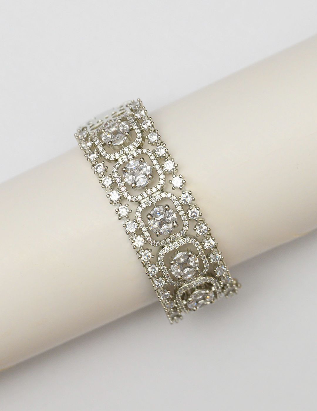 Jinders Silver Diamond Bangle.