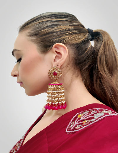 Red Ruffled Saree