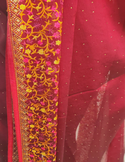 Maroon Chiffon Saree