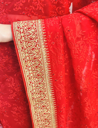 Red Georgette Saree