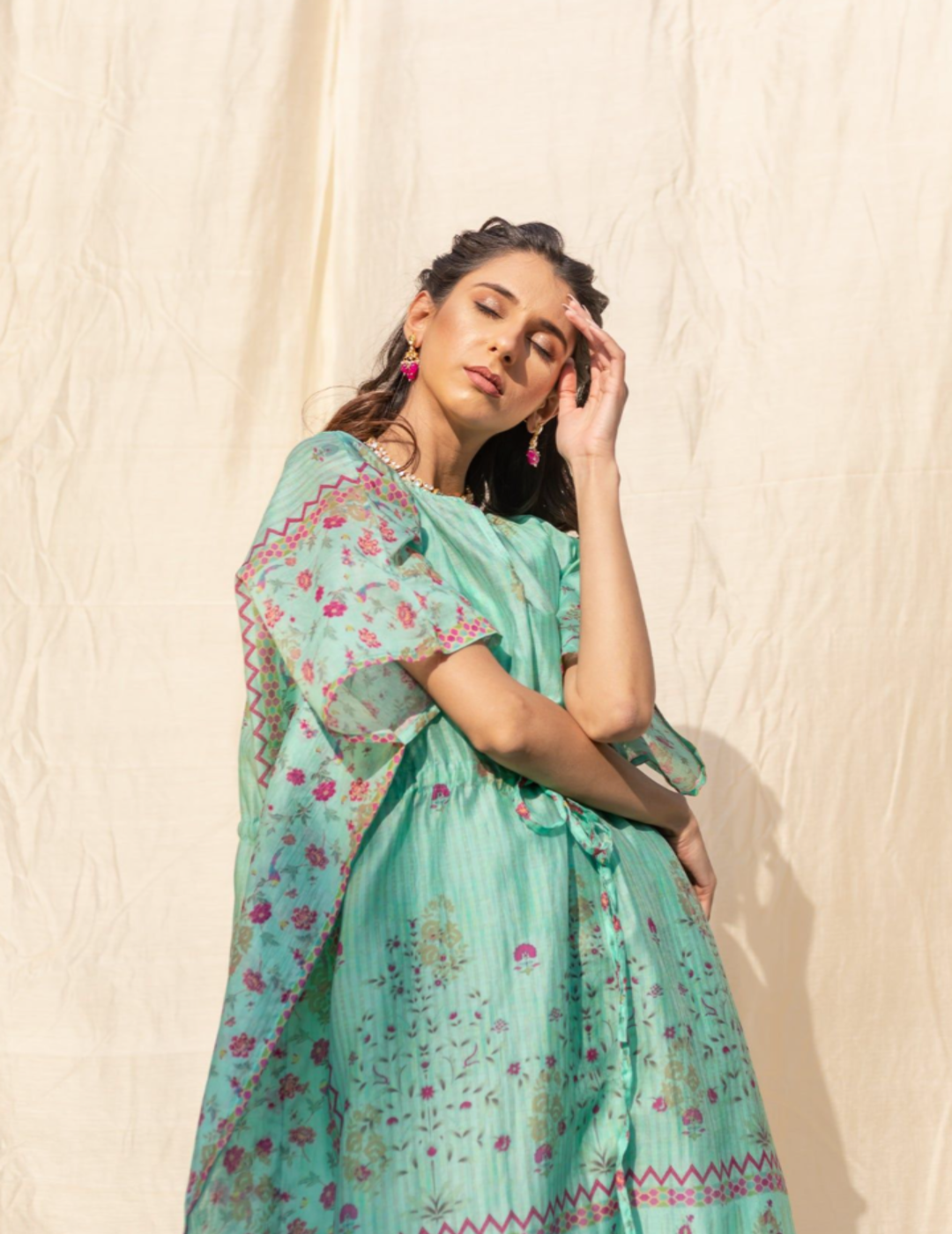 Blue Banarasi Kaftan online 