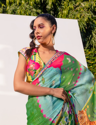 indian Poo Bani Parvati saree