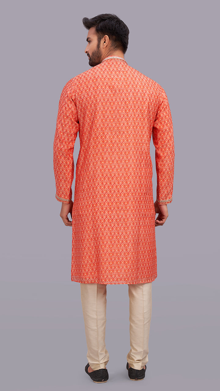 online Printed Chanderi Kurta Set in singapore